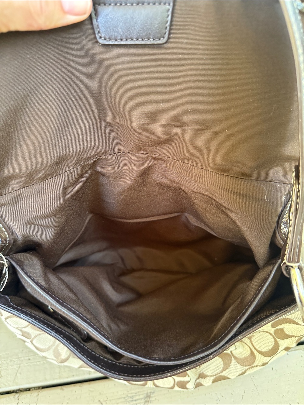 Coach Soho Pleated Signature Flap Shoulder Bag F15203 Brown Canvas Y2K - Picture 9 of 11